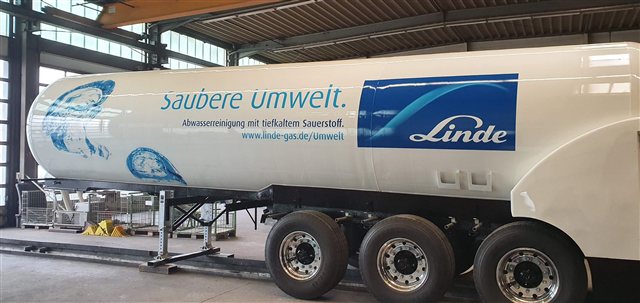 Linde Tankauflieger mit Saubere Umwelt Motiv