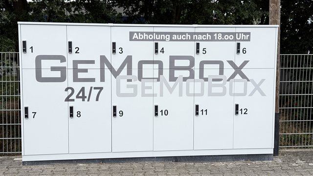 GeMoBox Schließfachanlage mit Beschriftung